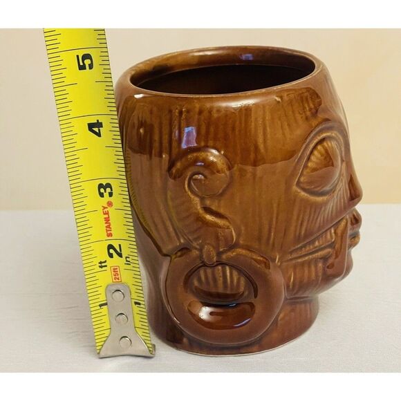 Tiki Mug Ceramic Hawaiian Cocktail Mug 4"- 17 ozDW 546 Brown - Picture 7 of 9